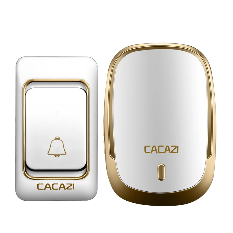 1 button 1 receiver CACAZIWireless дверной звонок постоянного тока на батарейках водонепроницаемый 1 Кнопка 1 приемник умный дом Cordles дверной звонок колокольчик 200 м Пульт ДУ - Цвет: 1 button 1 receiver