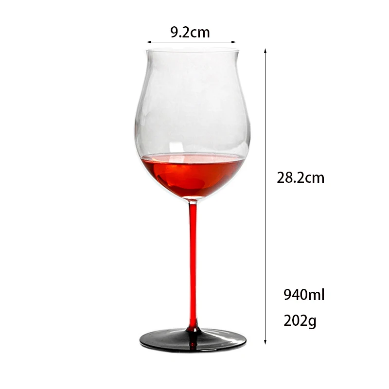

2 sets of handmade high-end European large red wine glass 800ml high gift box lovers burgundy red hot goblet