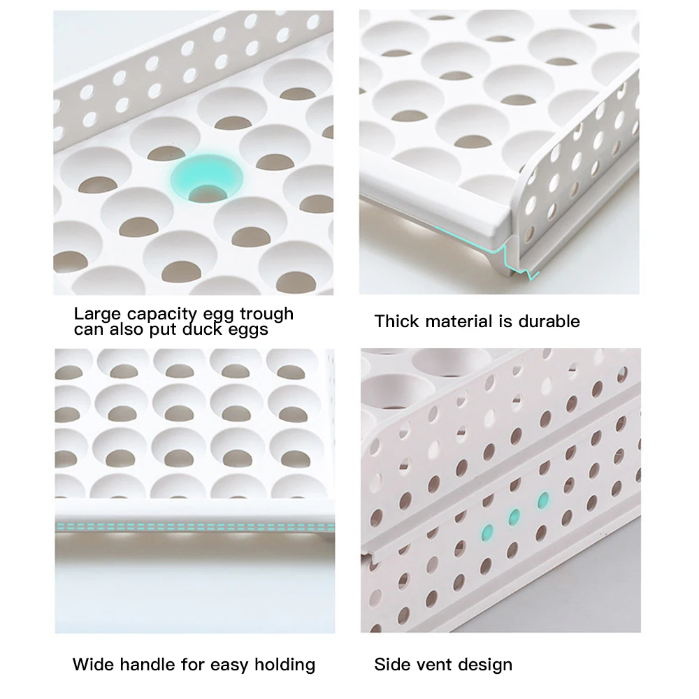 

1/2/4 Layer Stackable Kitchen Egg Storage Box Single Layer 30 Grid Egg Storage Rack Drawer Egg Box Refrigerator Fresh Egg Box
