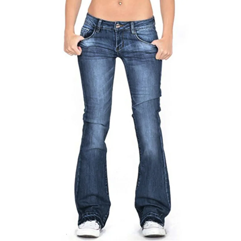 Женские расклешенные джинсы LIBERJOG повседневные свободные брюки со средней талией