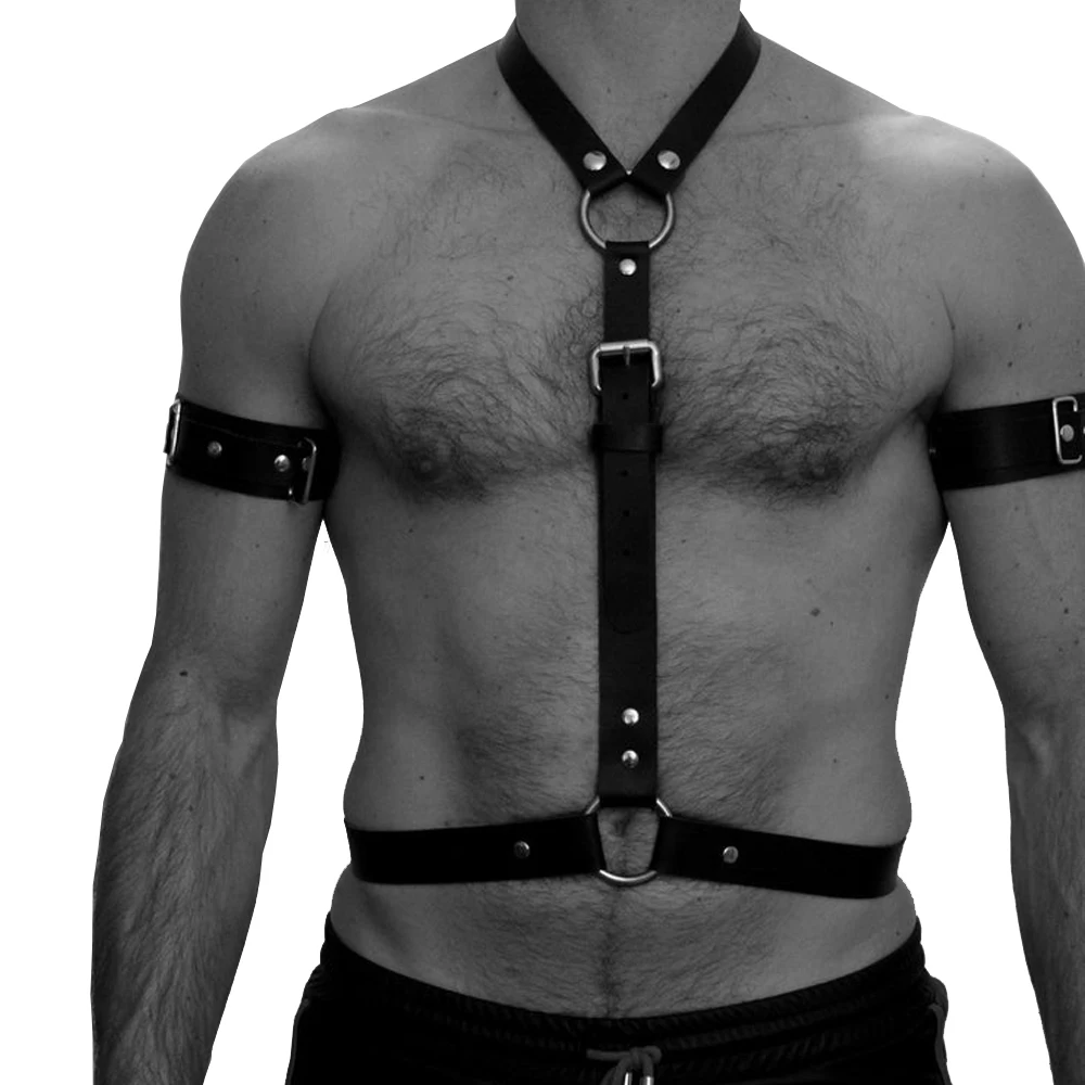 Мужской кожаный ремень TRODEAM черный в стиле панк с подтяжками 2019 | Аксессуары для