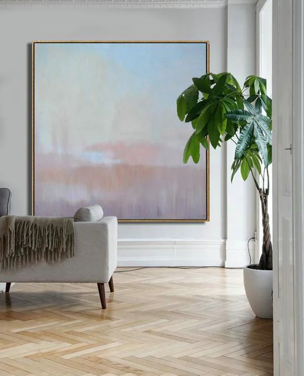 

Handmade Abstract Painting Oversize Canvas Art Pink Art Modern Art Minimalist Painting Office Painting Large Wall Art Home Decor