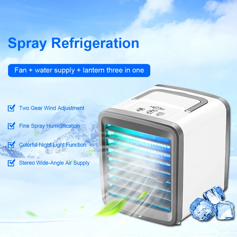 

Air Conditioner Air Cooler Mini Fan Portable Airconditioner For Room Home Air Cooling Desktop Usb Charging Air Conditioning Fan