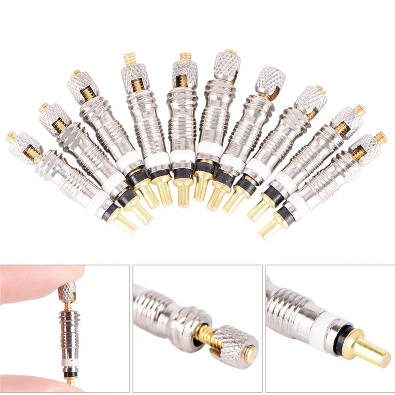 

10Pcs Silver Replacement French Presta Valve Core For Bicycles Bike MTB Tool