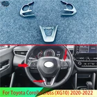 Автомобильные аксессуары для Toyota Corolla Cross (XG10) 2020-2022, хромированная панель рулевого колеса из АБС-пластика, ободок, отделка, вставка, бейдж, Молдинг