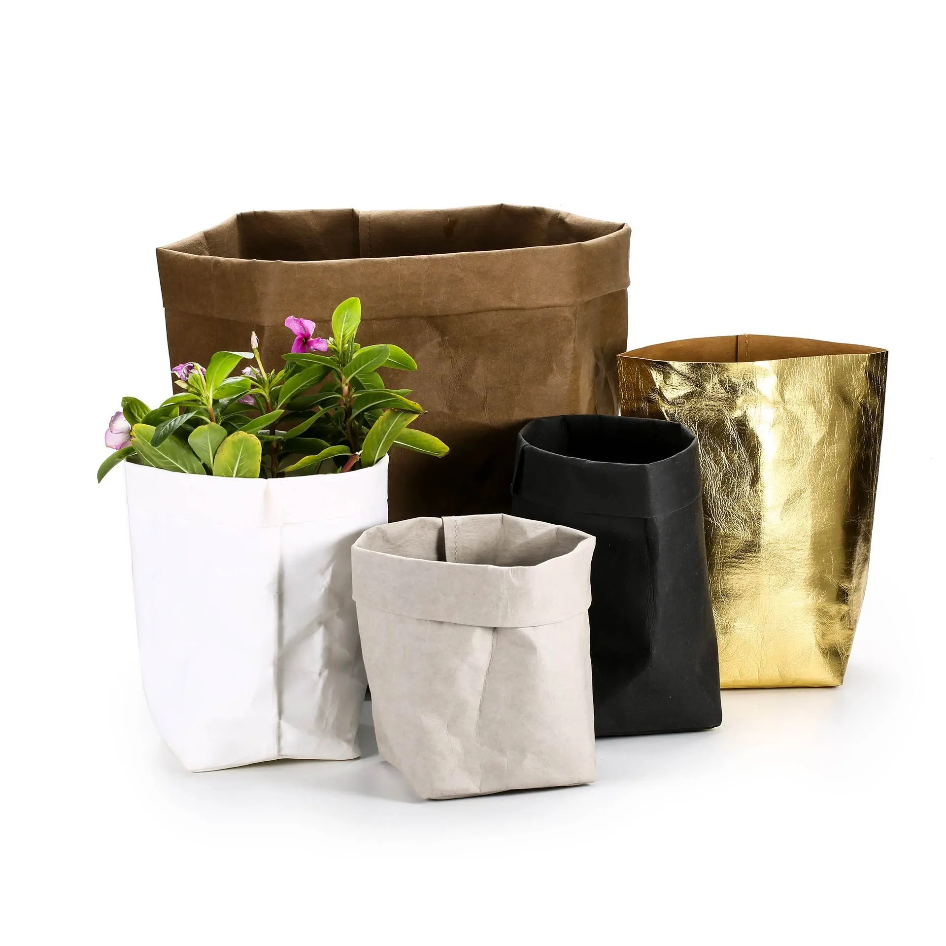 

Ins Hot Selling STATE OF THE ART HIGH QUALITY Washable Kraft Paper Bag Plant Flowers Pots Multifunction Home Storage Bag Reuse