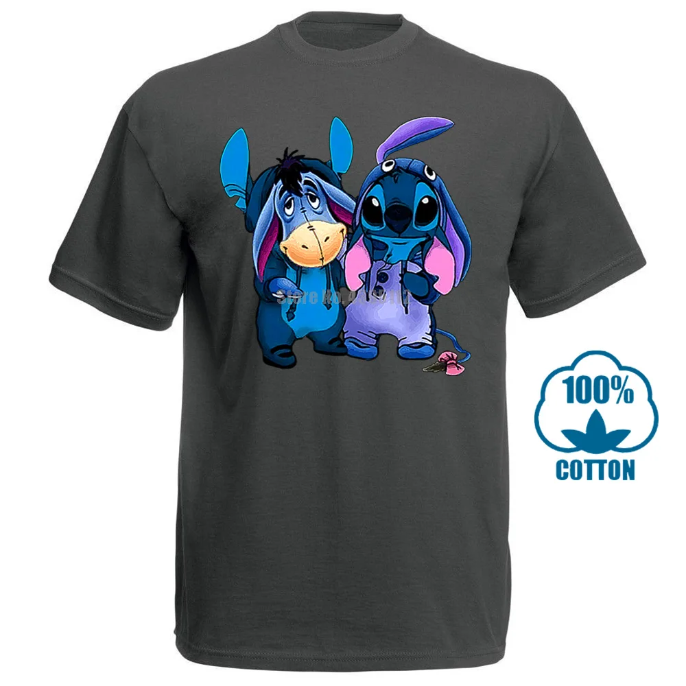 Темно-серый Eeyore и Stitch мы лучшая футболка друзей черные хлопковые мужские S 6Xl Сделано в США - Цвет: Темно-серый