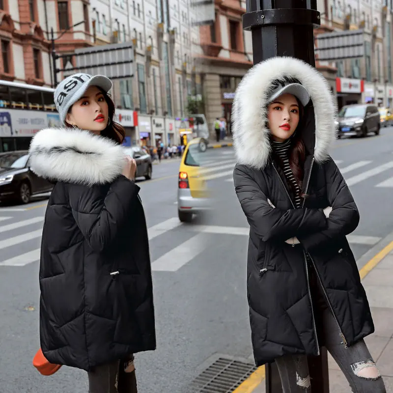 Шикарное длинное меховое пальто для женщин с капюшоном зимнее пуховое пекарни