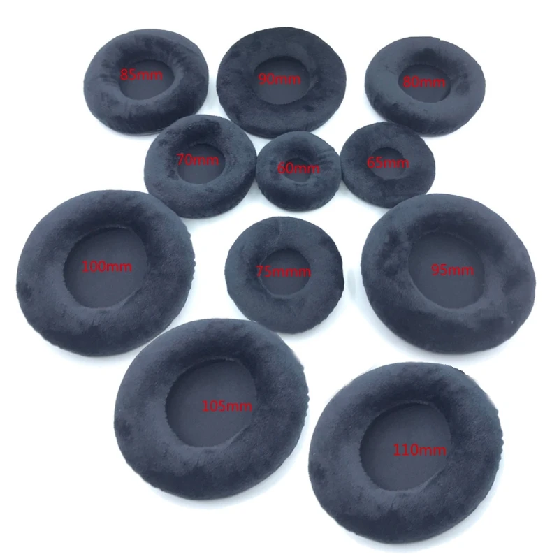 

1Pair Velvet Universal Headphone Cushions Ear Pads Cushion 70mm 90mm 60mm-110mm For All Earphone Headphones