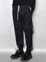 mens new personality simple classic dark irregular tieling design harun pants casual large size nine minute pants