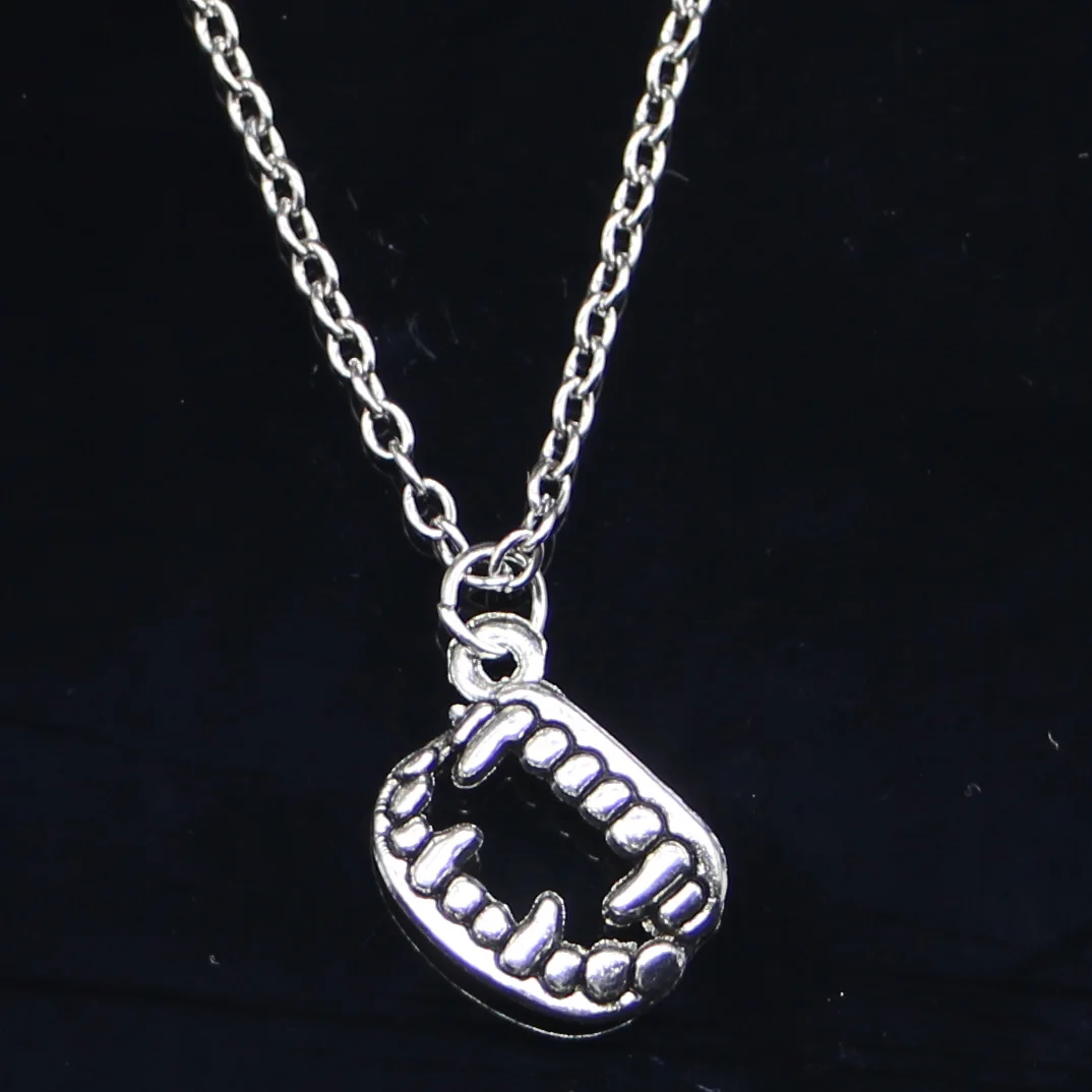 20 шт Новое модное ожерелье 17x12 мм вампир Дракула зубы-клыки Хэллоуин Серебряные