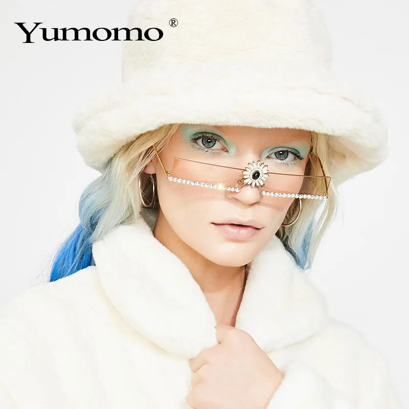 YUMOMO модные маленькие бриллиантовые солнцезащитные очки для женщин роскошные