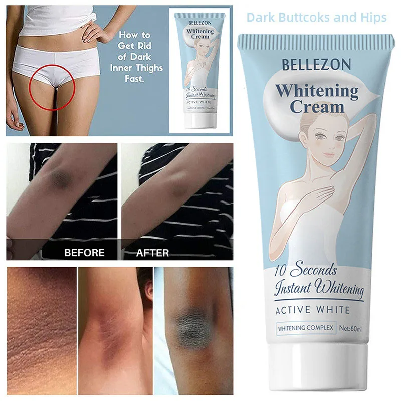 

10 Seconds Whitening Cream Legs Knees Private Parts Body 60ml Bellezon Armpits Whitening Cream