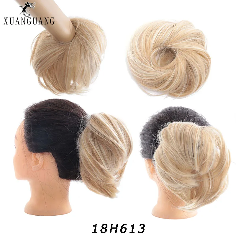 XUANGUANG синтетический парик Резиновая лента вьющиеся волосы булочка пончик
