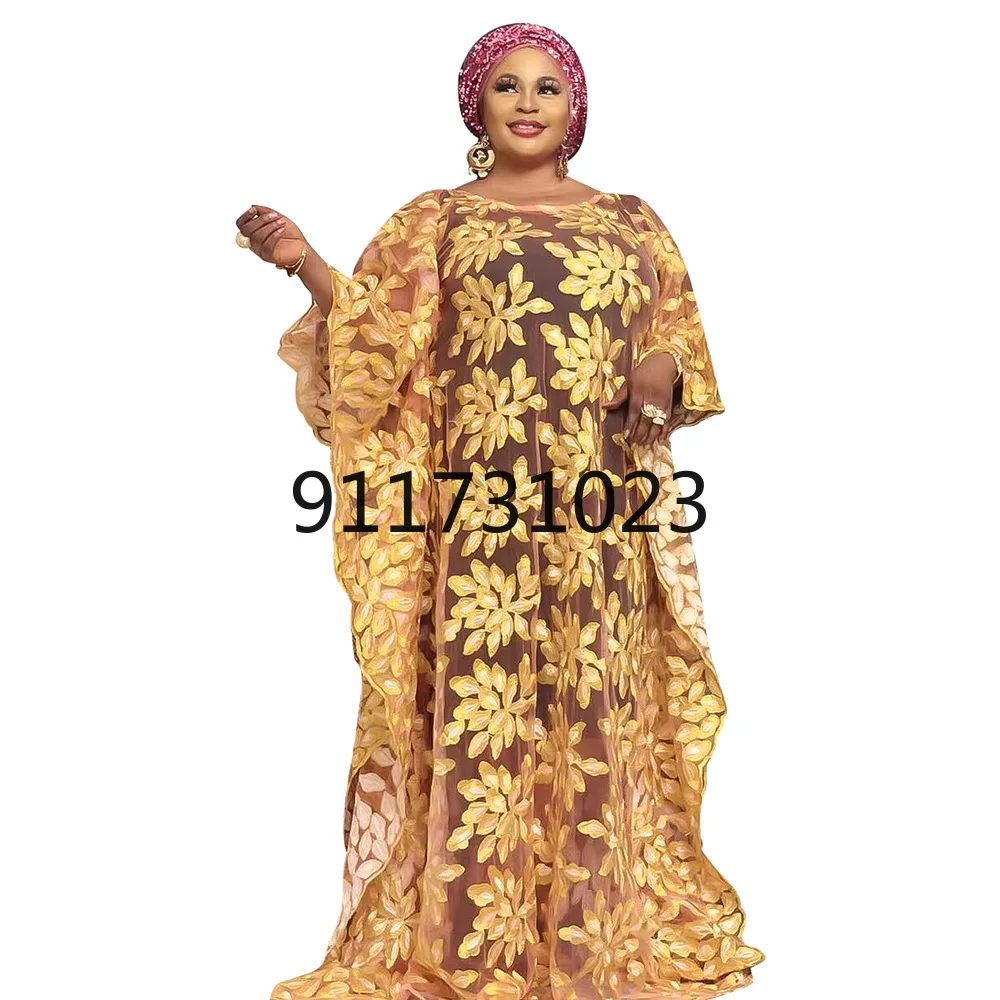 African Lace Dresses for Women 2021 New Dashiki Boubou Robe Africaine Femme Bazin Riche Embroidered Party Dress Clothes | Тематическая