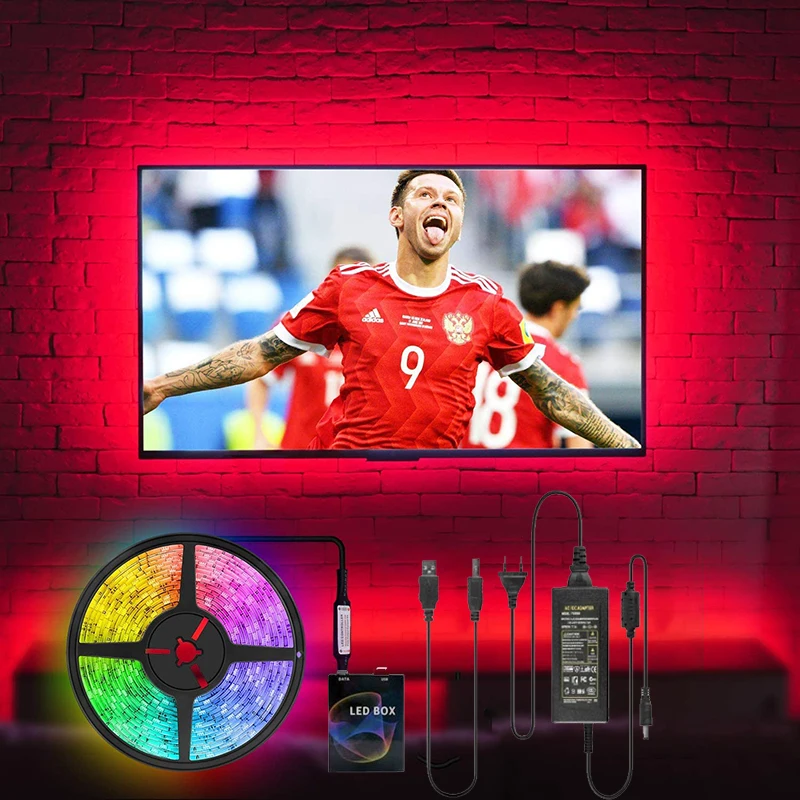 Светодиодная лента RGB DC5V волшебное освещение с компьютерным экраном изменяется