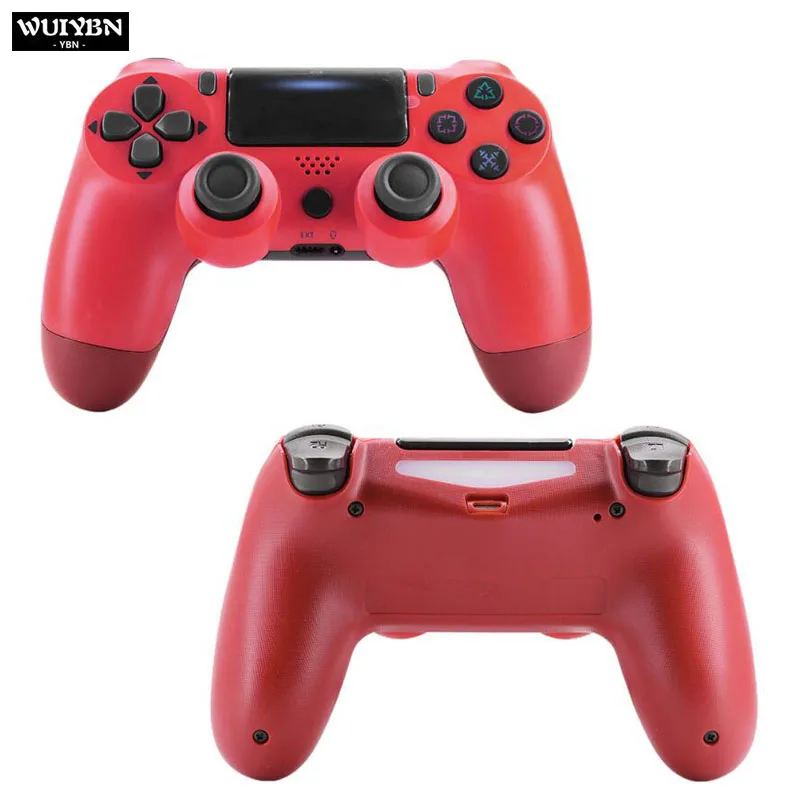 Красный WUIYBN геймпад беспроводной Bluetooth PS4 контроллер Джойстик для SONY Dualshock 4 playstation 4 игровой автомат PC паровой - Цвет: Красный