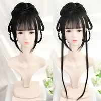 WEILAI Twisted wig Vintage Wigs for Women Han Dynasty Ancient Style Wig Ancient Costume Versatile Daily Used Custom wig