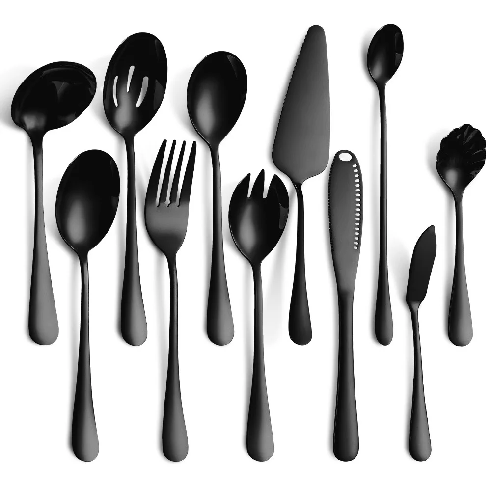 

Full Dinner Set Cutlery Kitchen Device Sets Dishes for Serving Vajilla Completa De Platos Fork Spoons Tableware Spoon Dinnerware