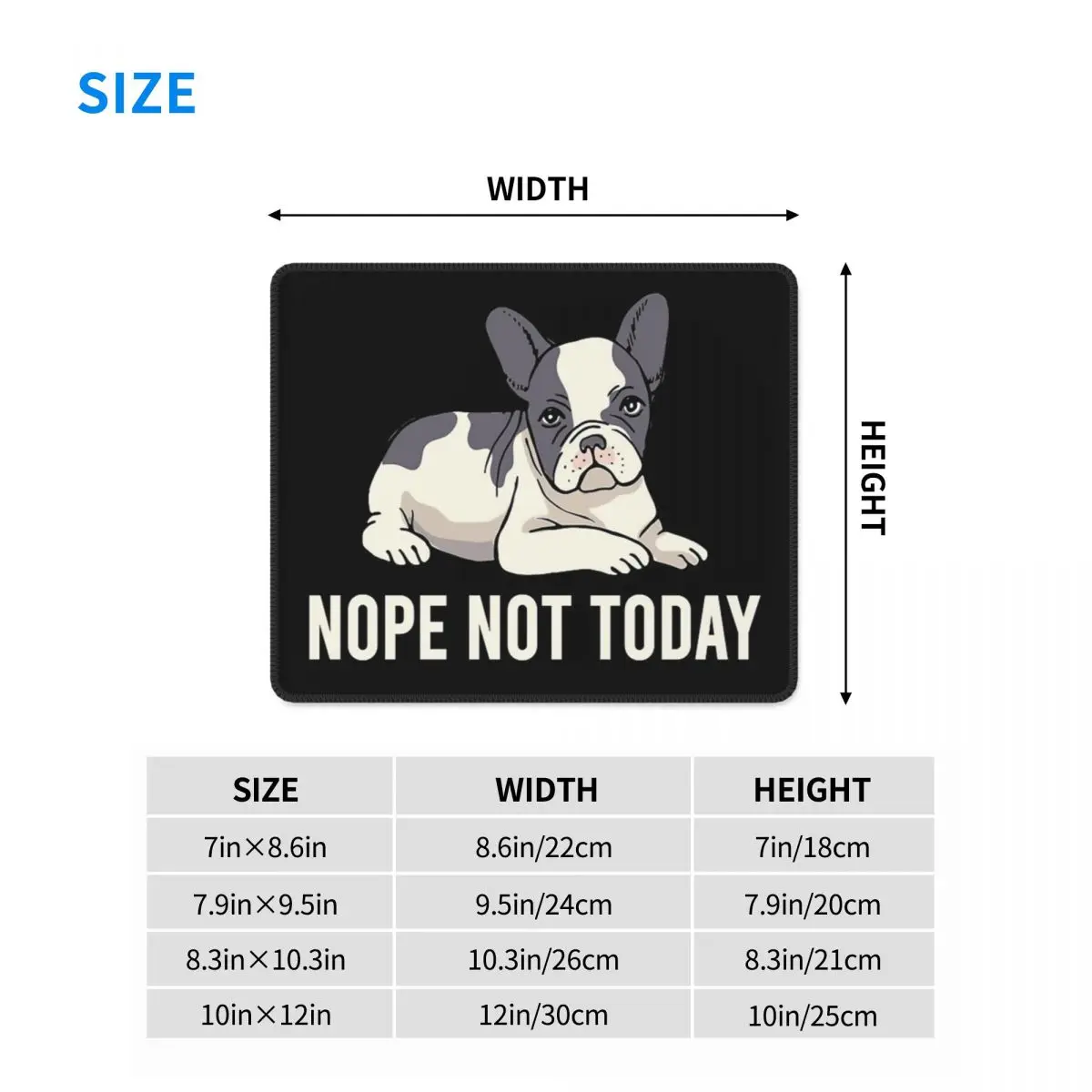 Коврик для мыши Nope Not Today французский бульдог ПК забавная собака офисный коврик