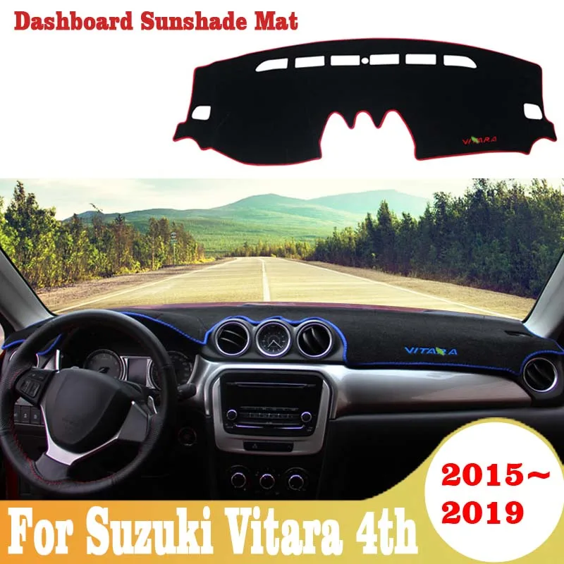 Для Suzuki Vitara 4th 2015 2016 2017 2018 2019 приборной панели автомобиля Обложка Коврик тенты