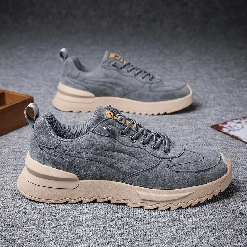 

2021 Spring Men's Casual Shoes Fashion Jagged Sole Hard-Wearing Non-slip Sneakers Male Outdoor Breathable Lace Up Board Shoes