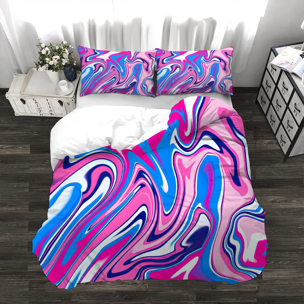 

3pcs Duvet Cover Set Customizable Polyester Stylish Durable Colorful Abstract Paint Pattern Comforter Bedding Set AU US UK Size