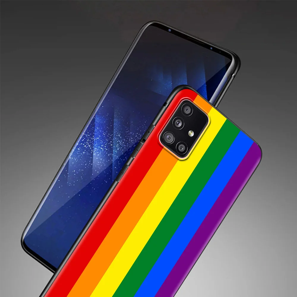 

Phone Case For Samsung Galaxy A72 A32 A42 A91 A71 A51 A41 A31 A21 Soft Cover Black Capa TPU Back Rainbow Pride