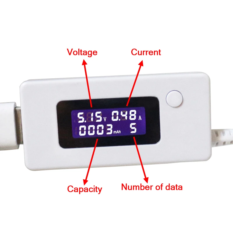 

USB Charger Capacity Current Voltage 3-15V Tester Meter For Cell Phone Charging Power LCD Display Volt Amp Monitor For Battery