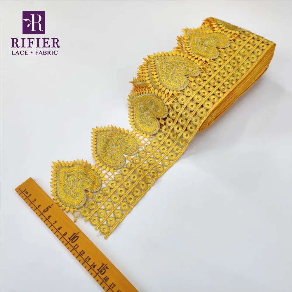 5 ярдов вышитые кружева лента для женщин в африканском стиле на высоком каблуке