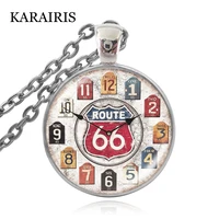 karairis hot sale handmade clock print art glass pendant necklace best selling men and women necklaces wear jewelry