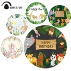 Allenjoy дикий день рождения, джунгли, Фотофон, круг, крышка, детский душ, животные, детская палатка, баннер, Фотофон