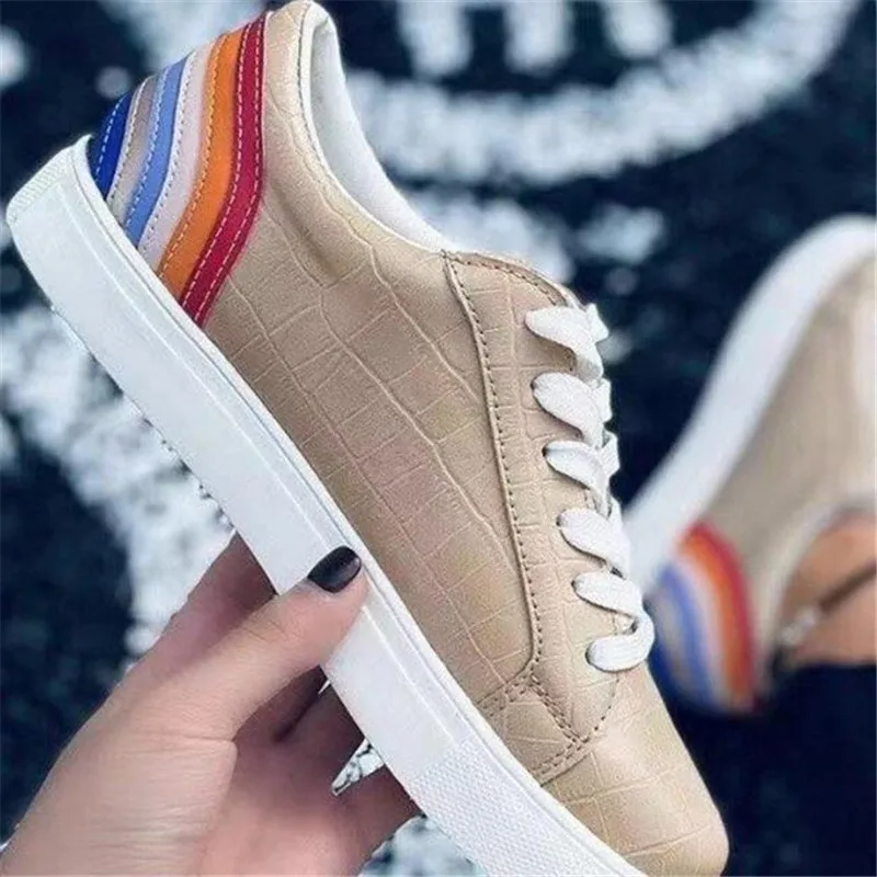 

Женские уличные туфли из ПУ кожи, на плоской подошве, на шнуровке, повседневные лоферы, модная обувь с круглым носком на низком каблуке, Нови...