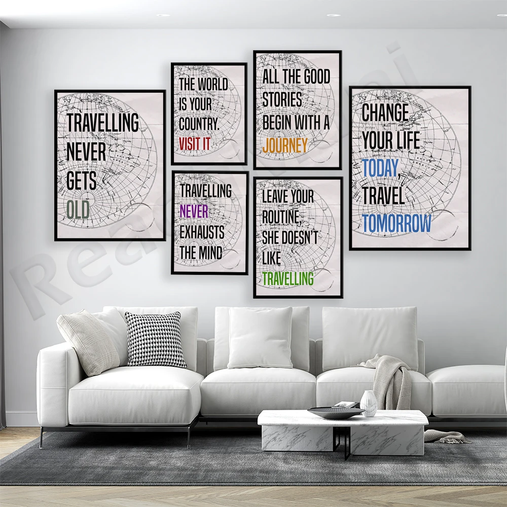 

Vintage world map print, travel quote print, travel lover gift, motivational poster, vintage travel art, motivational quotes