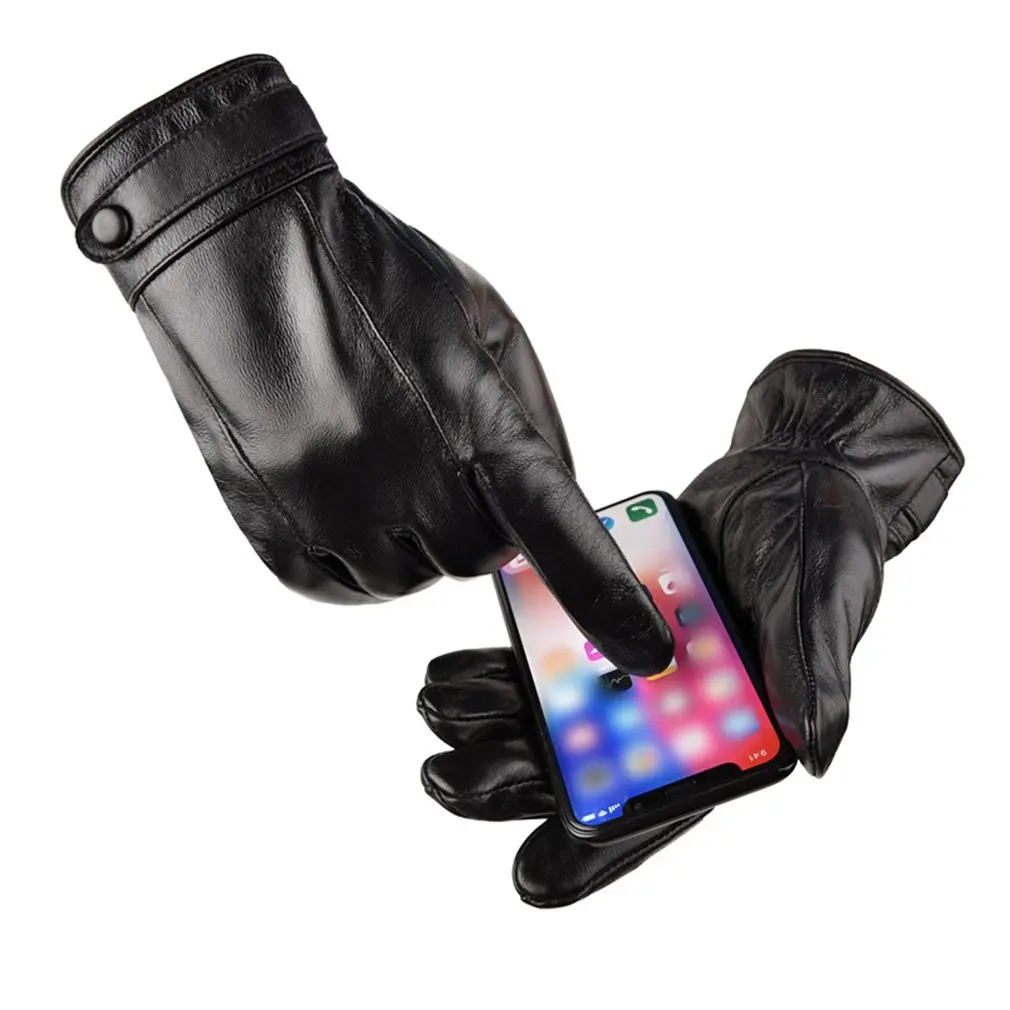 

Sheepskin Men's Leather Gloves Men's Touch Screen Gloves Military Tactical Gloves Warm Soft Men's Gloves Leather Gloves