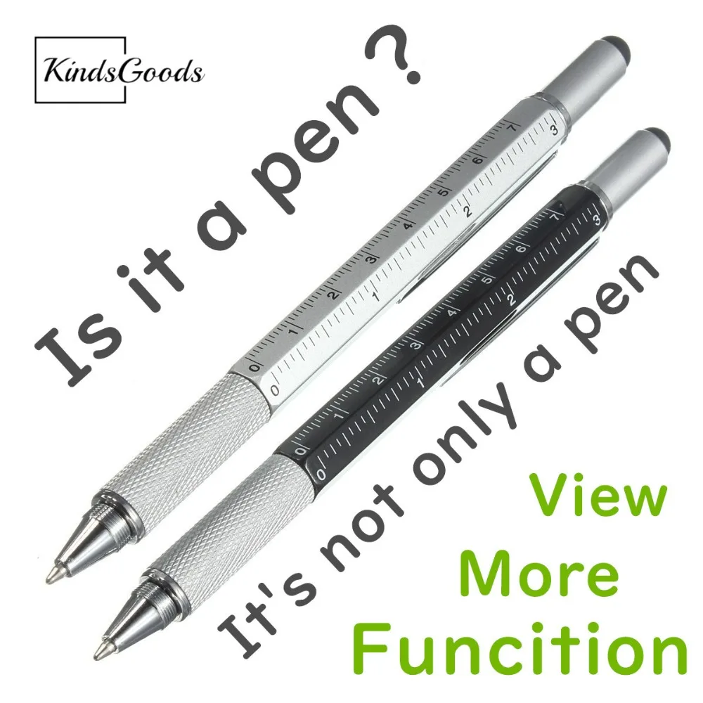 Креативная многофункциональная шариковая ручка, шариковая ручка, шуруповерт уровня, многофункциональная емкостная шариковая ручка