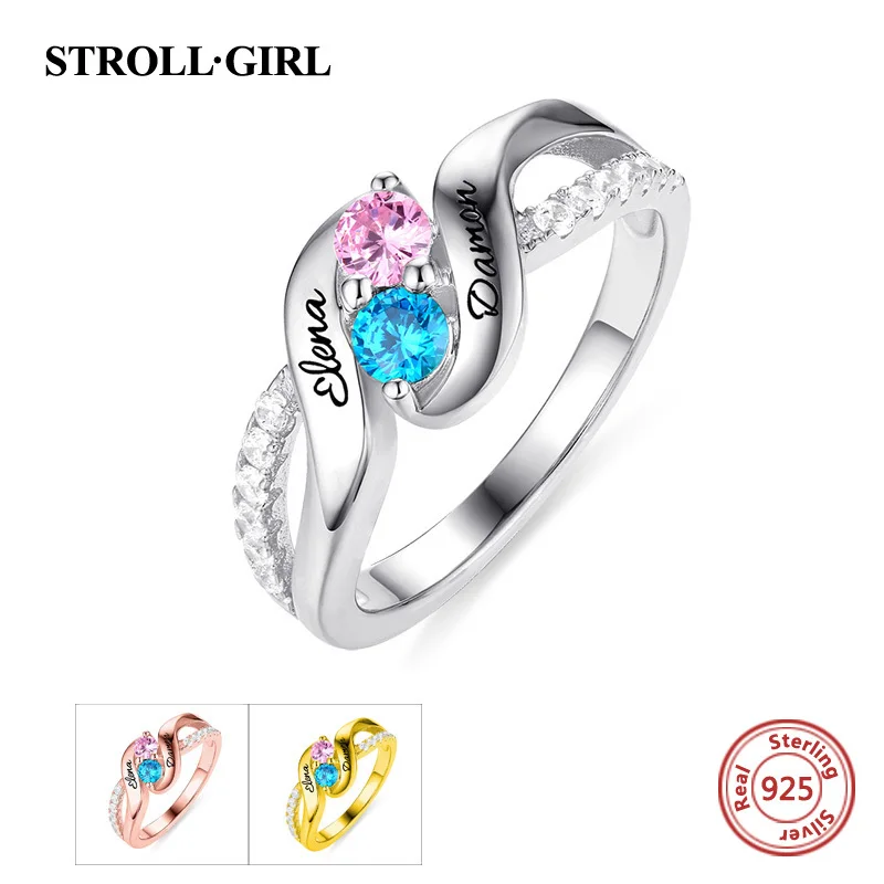 Strollgirl Аутентичные 925 пробы серебро на заказ для с сердечками камнях обручальное