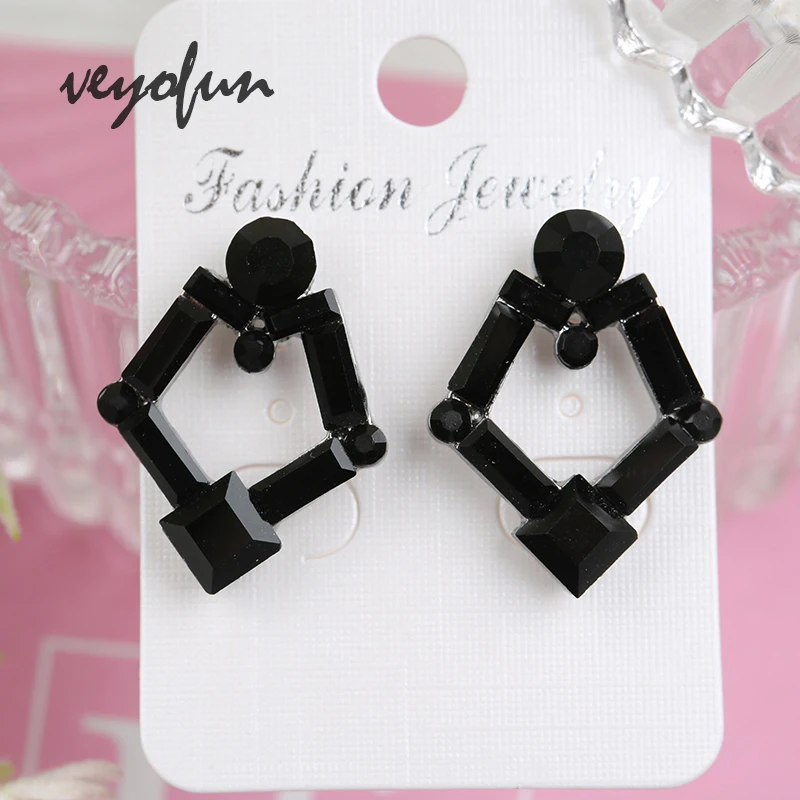 Veyofun Fashion Crystal Hollow out Stud Earrings for Women Accessories Jewelry Wholesale New | Украшения и аксессуары