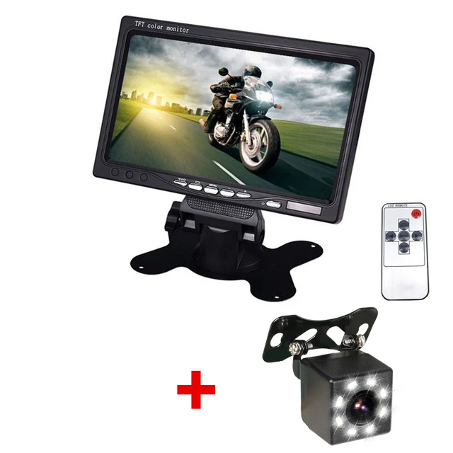 Monitor 8 LED GSPSCN HD 7 дюймов ЖК-дисплей цветной экран заднего вида DVD VCR монитор СВЕТОДИОДНЫЙ фонарь ночное видение резервная камера заднего вида инфракрасная - Цвет: Monitor 8 LED