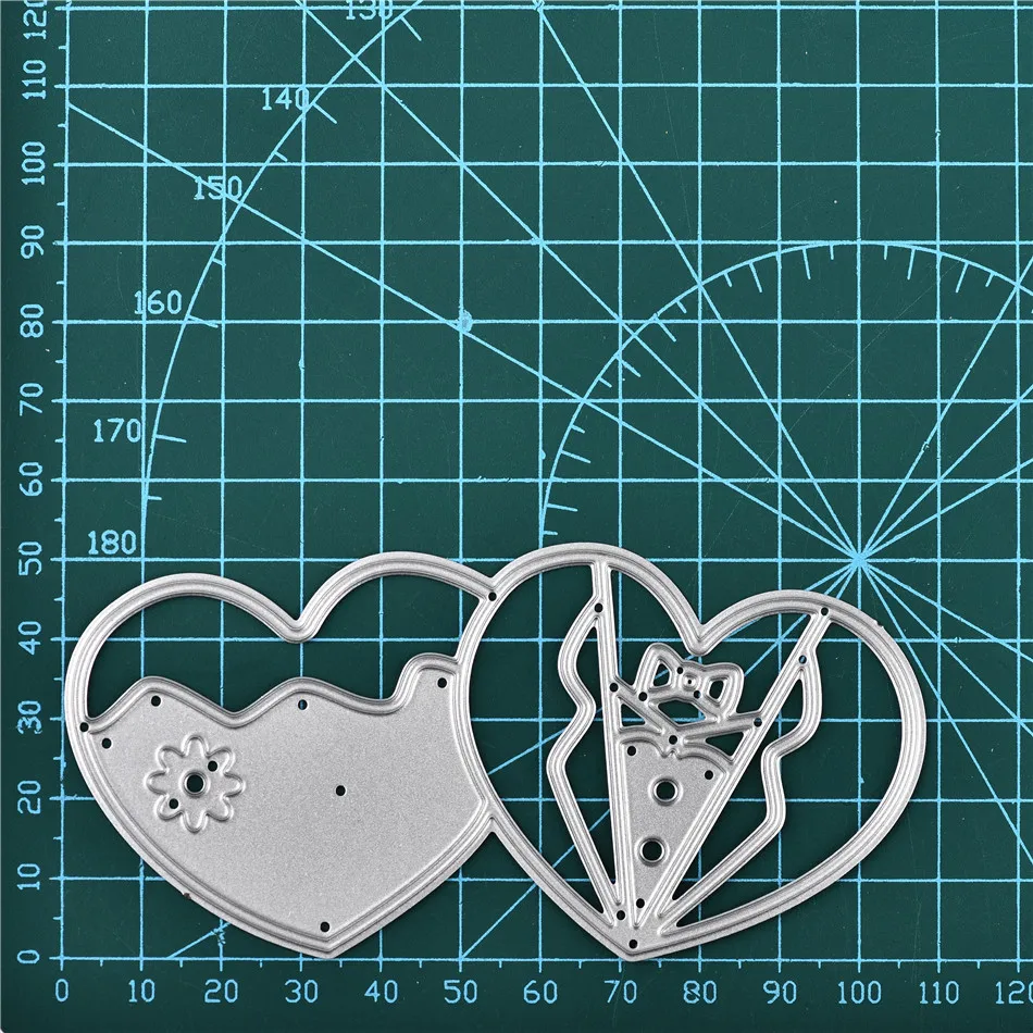 DiyArts галстук платье металл сердечки резки штампы Новый 2019 Крафтовая окраска