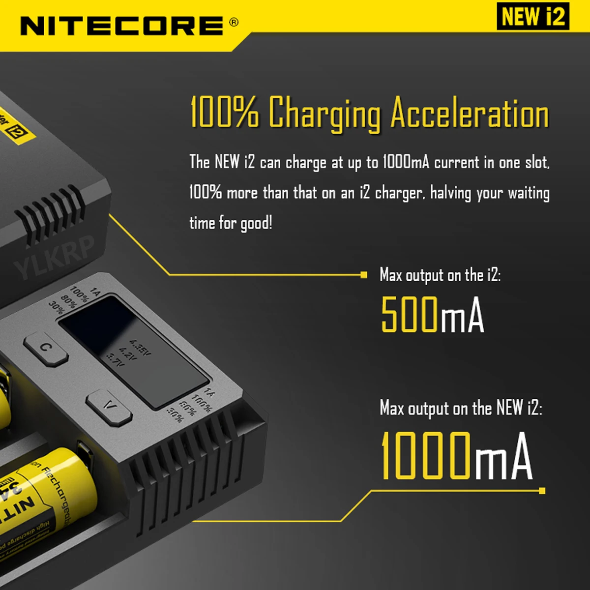 Зарядное устройство Nitecore i2 Intelli зарядное для аккумуляторов 16340 CR123A 10440 AA AAA 14500 18650