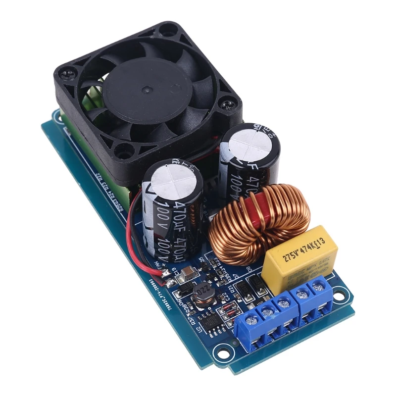 

C5AB IRS2092S 500W Mono Channel Digital Amplifier Class D Stage HIFI Power Amp Board with Fan