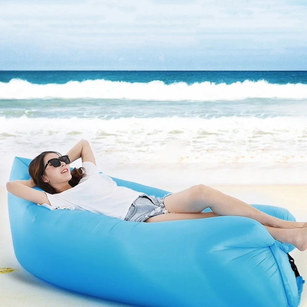 

Inflatable Air Lounger Sleeping Bag Waterproof Anti Leakage Air Chair Fast Folding Portable Lazy Camping Sleeping Bags Air Bed