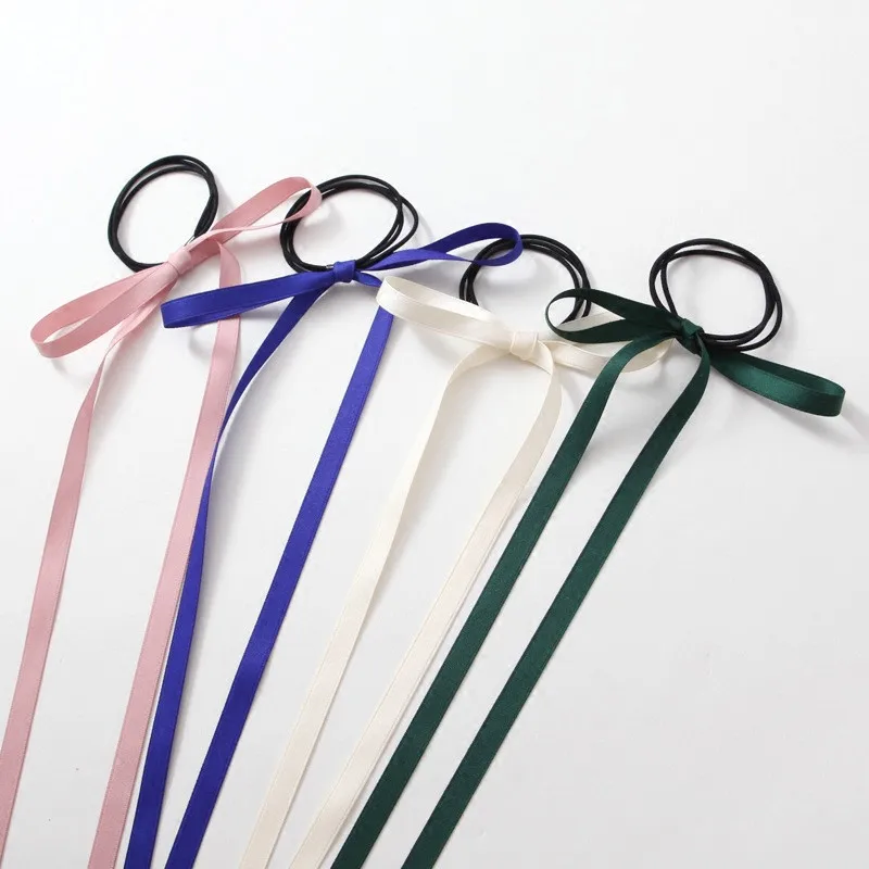 1 шт. бархатная лента с бантом эластичная резинка для волос Длинные ленты