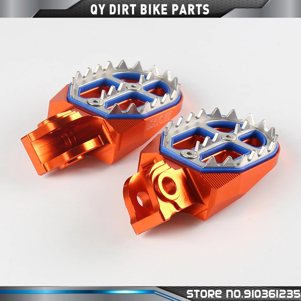 

CNC Billet MX Foot Pegs Rests Pedals For 65 85 125 250 300 450 525 530 EXC SX SXF XCF SMR Motorcycle Motocross Enduro Supermoto