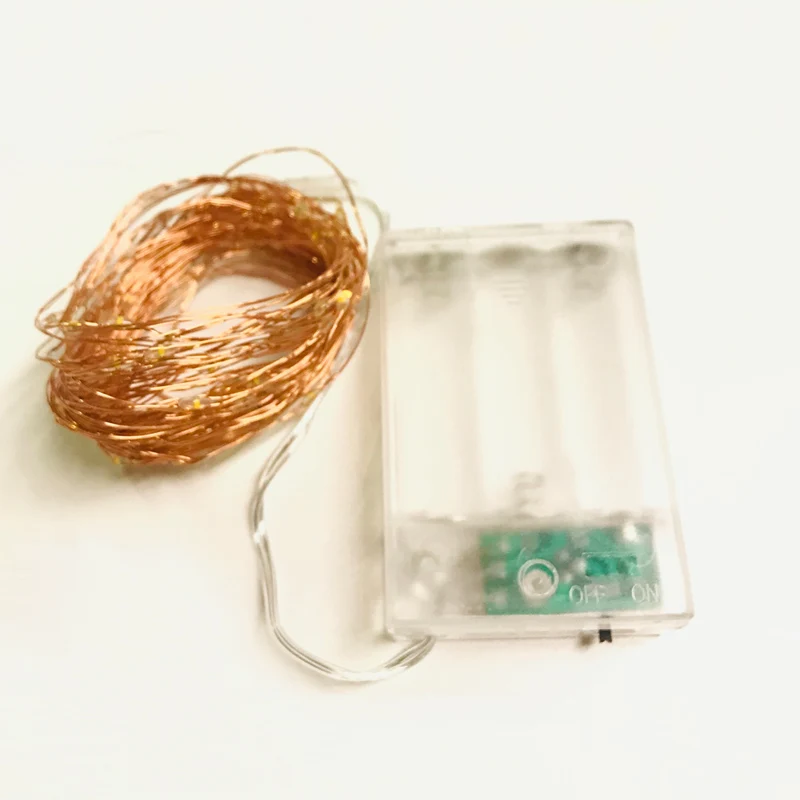 copper wire Светодиодный светильник-гирлянда s 10 м 5 м 2 м медный серебристый провод Сказочный светильник для рождества, праздника, свадьбы, вечеринки, украшение Питание от батареи 3xAA - Испускаемый цвет: copper wire