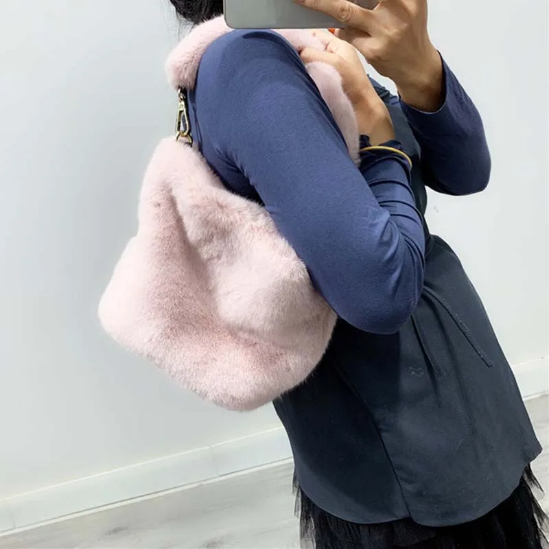 Плюшевые сумки для женщин 2020 зимняя сумка через плечо из искусственного меха