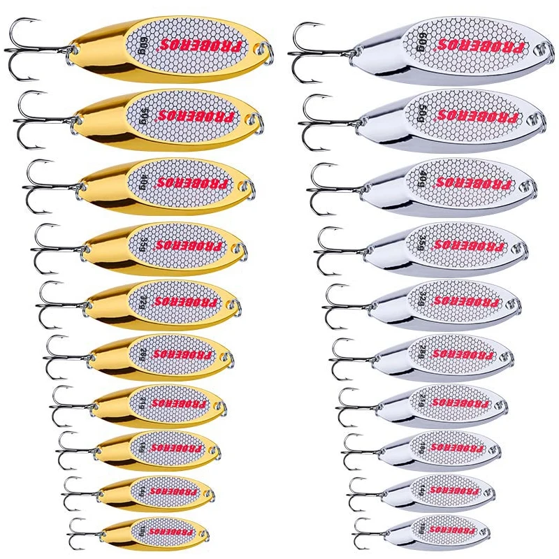 PRO BEROS 10 шт. топ Металлическая Ложка приманка Рыболовная Снасть 3g-60g 12 различных