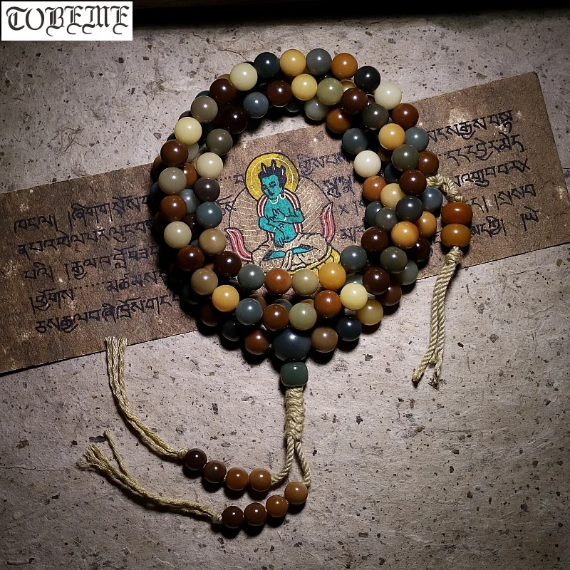 Blessed Tibetan Mala Designer Buddhist 108 Prayer Beads Natural Talipot Palm Seeds Mala Buddhist Prayer Rosary