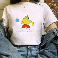pokemon pikachu t shirts anime kawaii women tops summer pokeball print short sleeved cute casual clothes cartoon tee shirt femme